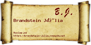 Brandstein Júlia névjegykártya